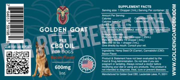 Pet CBD Oil for dogs 600mg